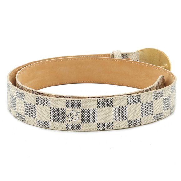 LOUIS VUITTON Damier Azur Santur Voyage Belt Leather #90 M9837U - Picture 3 of 9